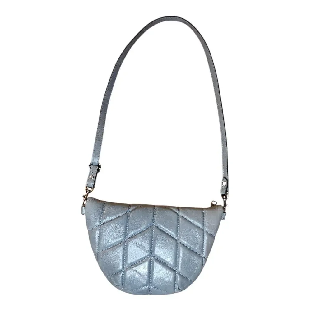 Patricia Nash Tinchi Belt Bag Quilted Nappa Leather, Blue w Authenticy Tag
